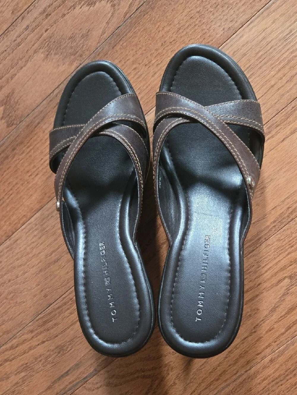 Tommy Hilfiger Brown Wedge Sandals